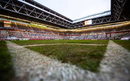 11 03 2019 xfux Soccer 1 Bundesliga Fortuna Duesseldorf Eintracht Frankfurt emspor v l View Overview Merkur Game Arena Interior Grass Field Green Tribuene Stadium DFL DFB REGULATIONS PROHIBIT ANY USE OF PHOTOGRAPHS as IMAGE SEQUENCES and or QUASI VIDEO Duesseldorf