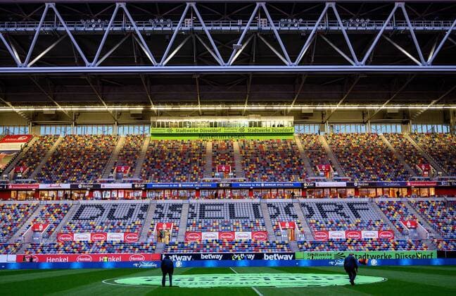 11 03 2019 xfux Soccer 1 Bundesliga Fortuna Duesseldorf Eintracht Frankfurt emspor v l View Overview Merkur Game Arena Interior Grass Field Green Tribuene Stadium DFL DFB REGULATIONS PROHIBIT ANY USE OF PHOTOGRAPHS as IMAGE SEQUENCES and or QUASI VIDEO Duesseldorf