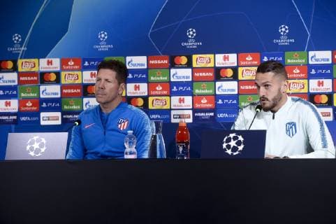 Photo LaPresse - Nicol& xf2; Campo March 11th, 2019 Turin (Italy) Soccer UEFA Champions League 2018 2019 - Allianz Stadium Juventus FC vs Atletico Madrid - Atletico Madrid press conference PK Pressekonferenz In the pic: Diego Simeone, Koke  Copyright: xLaPresse Nicol& xf2;xCampo LaPrex