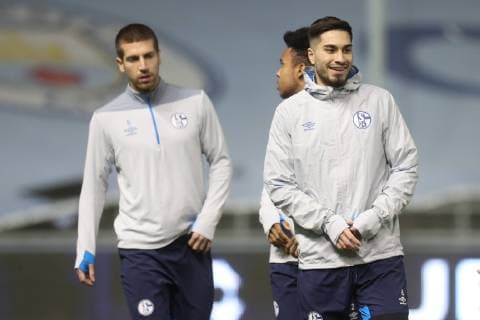 11 03 2019 Football Season 2018 2019 Champions League Press conference and final training of FC Schalke 04 in Manchester England v l Matija NASTASIC FC Schalke 04 Suat Serdar FC Schalke 04 Manchester Airport England