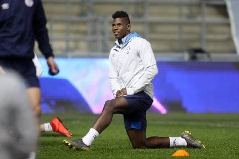 11 03 2019 Football Season 2018 2019 Champions League Press Conference and Final Training of FC Schalke 04 in Manchester England Breel EMBOLO FC Schalke 04 Manchester Airport England