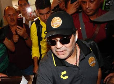 March 11 2019 EUM20190311DEP011 JPG MEXICO CITY SoccerFutbol Diego Maradona The coach of the Dorados of Sinaloa Diego Armando Maradona upon his arrival at the International Airport of Mexico City on the occasion of the match that will support his team against the Pumas of the UNAM in the University Olympic Stadium corresponding to quarterfinals of the MX Cup to be played this Tuesday Photo Agency EL UNIVERSALYadin XolalpaRCC Latin News March 11 2019  - ZUMAu78_ 20190311_zaf_u78_083 Copyright: xElxUniversalx