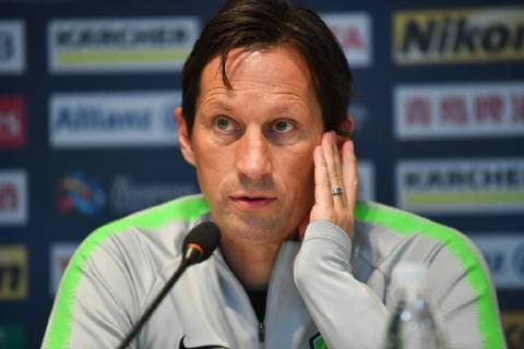 Head coach Roger Schmidt of China s Beijing Guoan F.C. attends a press conference PK Pressekonferenz before the group G match against Japan s Urawa Red Diamonds F.C. during the 2019 AFC Champions League in Beijing, China, 12 March 2019. Beijing Guoan in full preparation for group match in 2019 AFC Champions  20190312_803209