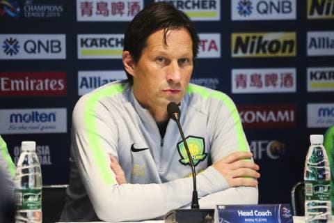 BEIJING, CHINA - MARCH 12: Head coach Roger Schmidt of Beijing Guoan attends a press conference PK Pressekonferenz ahead of the 2019 AFC Champions League Group G match between Beijing Guoan and Urawa Red Diamonds on March 12, 2019 in Beijing, China.  Copyright: xVCGx CFP111199886705 