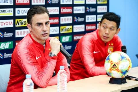 DAEGU, SOUTH KOREA - MARCH 12: Guangzhou Evergrande head coach Fabio Cannavaro (L) attends a press conference PK Pressekonferenz after the AFC Champions League Group F match between Daegu and Guangzhou Evergrande at Forest Arena on March 12, 2019 in Daegu, South Korea.  Copyright: xVCGx CFP111199918060 