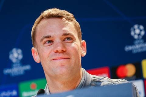 Goalkeeper Manuel Neuer FC Bayern Muenchen at the press conference laughing GER Soccer UEFA Champions League Final training FC Bayern Muenchen 12 03 2019 Muenchen Copyright: xTomxWellerx xEibner-Pressefotox EP_eer