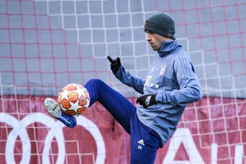 12 03 2019 xkvx Football UEFA Champions League FC Bayern Munich FC Liverpool Press conference and training emspor v l Thomas Mueller FCB FC Bayern Munich DFL DFB REGULATIONS PROHIBIT ANY USE OF PHOTOGRAPHS as IMAGE SEQUENCES and or QUASI VIDEO Munich