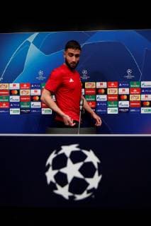 Olympique Lyon s player Nabil Fekir attends a press conference PK Pressekonferenz held at Camp Nou stadium in Barcelona, Spain, 12 March 2019. FC Barcelona Barca will face Olympique Lyon in the UEFA Champions League round of 16 second leg soccer match on 13 March 2019. Olympique Lyon press conference !ACHTUNG: NUR REDAKTIONELLE NUTZUNG!  Copyright: xAlejandroxGarciax GRAFCAT5594 20190312-636880124492093719