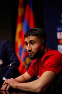 Olympique Lyon s player Nabil Fekir attends a press conference PK Pressekonferenz held at Camp Nou stadium in Barcelona, Spain, 12 March 2019. FC Barcelona Barca will face Olympique Lyon in the UEFA Champions League round of 16 second leg soccer match on 13 March 2019. Olympique Lyon press conference !ACHTUNG: NUR REDAKTIONELLE NUTZUNG!  Copyright: xAlejandroxGarciax GRAFCAT5593 20190312-636880125098206117