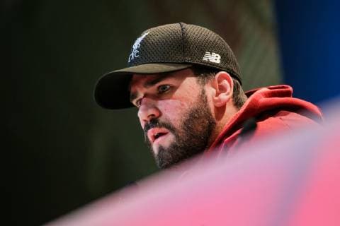 goalkeeper Alisson Becker FC Liverpool at the press conference GER Football UEFA Champions League press conferences FC Liverpool 12 03 2019 Munich Copyright: xTomxWellerx xEibner-Pressefotox EP_eer