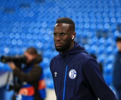 12th March 2019, Etihad Stadium, Manchester, England; UEFA Champions League football, round of 16, 2nd leg, Manchester City versus FC Schalke; Schalke players inspect the pitch prior to the match  ActionPlus12114025 DavidxBlunsden