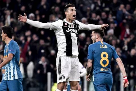 Photo LaPresse Marco Alpozzi March 12, 2019 Turin (Italy) soccer Juventus vs Atletico Madrid - Champions League Fourth Round - Stadio Allianz Stadium In the pic: Cristiano Ronaldo (Juventus F.C.);celebrating goal  Copyright: xMarcoxAlpozzi LaPresse LaPresse x