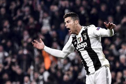 Photo LaPresse Marco Alpozzi March 12, 2019 Turin (Italy) soccer Juventus vs Atletico Madrid - Champions League Fourth Round - Stadio Allianz Stadium In the pic: Cristiano Ronaldo (Juventus F.C.);celebrating goal  Copyright: xMarcoxAlpozzi LaPresse LaPresse x