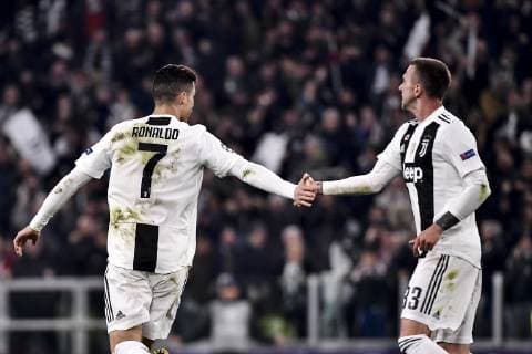 Photo LaPresse Marco Alpozzi March 12, 2019 Turin (Italy) soccer Juventus vs Atletico Madrid - Champions League Fourth Round - Stadio Allianz Stadium In the pic: Cristiano Ronaldo (Juventus F.C.);celebrating goal  Copyright: xMarcoxAlpozzi LaPresse LaPresse x