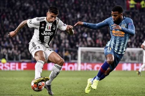 Photo LaPresse Marco Alpozzi March 12, 2019 Turin (Italy) soccer Juventus vs Atletico Madrid - Champions League Fourth Round - Stadio Allianz Stadium In the pic: Joao Cancelo (Juventus F.C.);Thomas Lemar (Club Atletico de Madrid);  Copyright: xMarcoxAlpozzi LaPresse LaPresse x