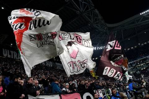 Juventus fans cheer on during the Uefa Champions League 2018 2019 round of 16 second leg football match between Juventus and Atletico Madrid at Juventus stadium, Turin, March, 12, 2019 Foto Andrea Staccioli Insidefoto andreaxstaccioli