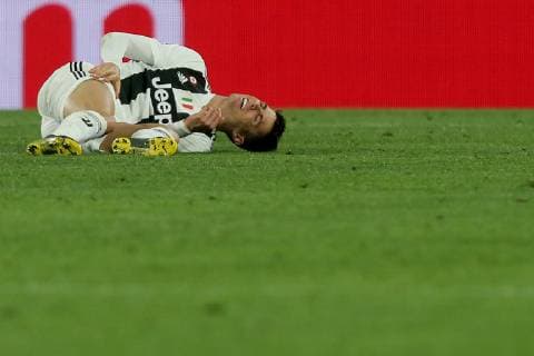 Turin Italy 12 03 2019 UEFA Champions League 2018 19 Season Round of 16 Second Leg Juventus Club de Atletico Madrid Christiano Ronaldo JUV on the ground DeFodi541