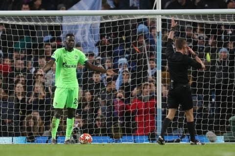 12 03 2019 Football Season 2018 2019 Champions League Round of the Sixteen Manchester City FC Schalke 04 Salif Sane FC Schalke 04 Manchester Etihad Stadium Germany