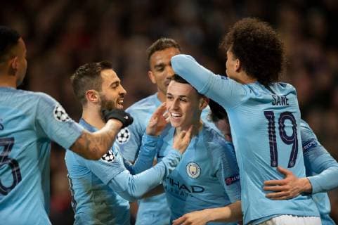 Manchester City v FC Schalke 04 UEFA Champions League Phil Foden of Manchester City celebrates after scoring his team s 6th goal to make it 6-0 during the UEFA Champions League match at the Etihad Stadium, Manchester Content Not Available For UK Newspapers Copyright: xRussellxHartx FIL-12984-0042