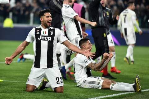 Emre Can and Juventus players celebrate the victory at the end of the Uefa Champions League 2018 2019 round of 16 second leg football match between Juventus and Atletico Madrid at Juventus stadium, Turin, March, 12, 2019 Foto Andrea Staccioli Insidefoto andreaxstaccioli