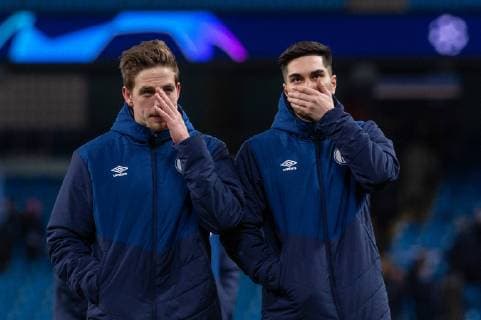 Manchester City v FC Schalke 04 UEFA Champions League FC Schalke 04 players following the UEFA Champions League match at the Etihad Stadium, Manchester Content Not Available For UK Newspapers Copyright: xMattxWilkinsonx FIL-12983-0037