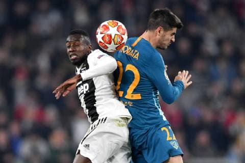 Blaise Matuidi of Juventus and Alvaro Morata of Atletico Madrid compete for the ball during the Uefa Champions League 2018 2019 round of 16 second leg football match between Juventus and Atletico Madrid at Juventus stadium, Turin, March, 12, 2019 Foto Andrea Staccioli Insidefoto andreaxstaccioli