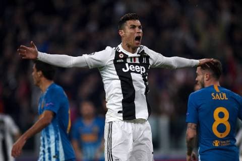 March 12, 2019 - Turin, Italy - Cristiano Ronaldo of Juventus celebrates after scoring his sides first goal during the UEFA Champions League Round of 16 Second Leg match between Juventus and Club de Atletico Madrid at Allianz Stadium on March 12, 2019 in Turin. Juventus v Club de Atletico Madrid - UEFA Champions League Round of 16: Second Leg  - ZUMAn230 20190312_zaa_n230_518 Copyright: xJosexBretonx