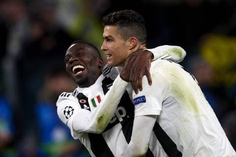 March 12, 2019 - Turin, Italy - Cristiano Ronaldo of Juventus and Blaise Matuidi of Juventus celebrates victory after the UEFA Champions League Round of 16 Second Leg match between Juventus and Club de Atletico Madrid at Allianz Stadium on March 12, 2019 in Turin. Juventus v Club Atletico de Madrid - UEFA Champions League Round of 16: Second Leg  - ZUMAn230 20190312_zaa_n230_549 Copyright: xJosexBretonx