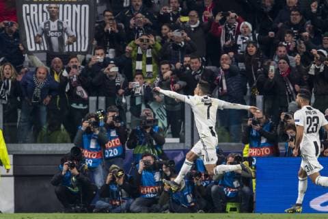 Cristiano Ronaldo dos Santos Aveiro (Juventus) celebrates after scoring his team s third goal during the Uefa Champions League Round of 16 - 2nd Leg match between Juventus 3-0 Atletico de Madrid at Allianz Stadium on March 12, 2019 in Torino , Italy. Noxthirdxpartyxsales  (99023263)