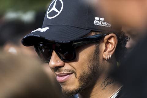 13th March 2019, Federation Square& x200b;, Melbourne, Australia; Formula 1 Season Launch in Melbourne; The number 44 Mercedes AMG Petronas driver Lewis Hamilton at the season launch  ActionPlus12114241 StephenxBlackberry