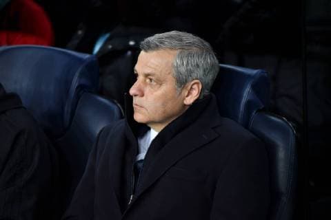 Olympique Lyon coach Bruno Genesio during football match Champions League between FC Barcelona and Olympique Lyon on December 22 2019 at Camp Nou stadium in Barcelona Spain Cordon Press  xTomasxRubiax xFCxBarcelonaxvsxOlympiquexLyonx