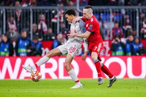 v left in the total ÊTrent Alexander Arnold FC Liverpool and Franck Ribery FC Bayern Muenchen GER Football UEFA Champions League FC Bayern Muenchen FC Liverpool 13 03 2019 Muenchen Copyright: xTomxWellerx xEibner-Pressefotox EP_eer