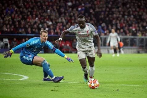 FC Bayern Munich FC Liverpool Germany Munich 13 03 2019 Football Champions League Season 2018 2019 Round of 16 FC Bayern Munich FC Liverpool v l Manuel New FC Bayern Munich Sadio Mane FC Liverpool Goal 0 1 Mane