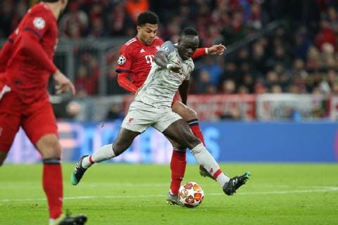 l r in duel action with Sadio Mane 10 Liverpool FC and Serge Gnabry 22 FC Bayern Munich FC Bayern Munich vs. Liverpool FC Champions League Round of 16 13 03 2019 Munich Bayern Germany Copyright: xkolbert-press ChristianxKolbertx