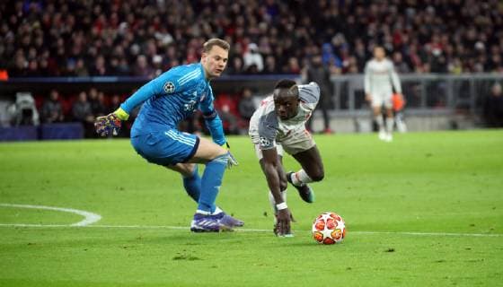 FC Bayern Munich FC Liverpool Germany Munich 13 03 2019 Football Champions League Season 2018 2019 Round of 16 FC Bayern Munich FC Liverpool v l Manuel New FC Bayern Munich Sadio Mane FC Liverpool Goal 0 1 Mane