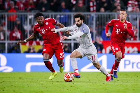 v left in the total ÊDavid Alaba FC Bayern Muenchen and Mohamed Salah FC Liverpool GER Football UEFA Champions League FC Bayern Muenchen FC Liverpool 13 03 2019 Muenchen Copyright: xTomxWellerx xEibner-Pressefotox EP_eer