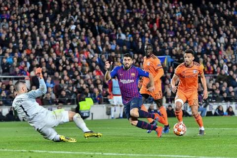 Luis Suarez of FC Barcelona in action during the Champions League football match between FC Barcelona vs Olympique Lyon on March 13 2019 at Camp Nou stadium in Barcelona Spain Cordon Press  xTomasxRubiax xFCxBarcelonaxvsxOlympiquexLyonx