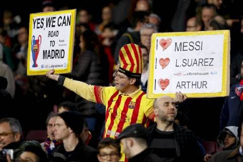 Barcelona x Lyon BARCELONA, CA - 13.03.2019: BARCELONA X LYON - Barcelona fan during the match between Barcelona and Lyon held at the Camp Nou in Barcelona, CA. The match is the second qualifying round of the UEFA Champions League 2018 19 Round of 16. (Photo: Marco Galvão Fotoarena) x1697675x  MarcoxGalvão