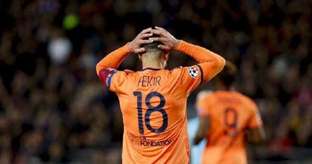 Barcelona x Lyon BARCELONA, CA - 13.03.2019: BARCELONA X LYON - Fekir during the match between Barcelona and Lyon held at the Camp Nou in Barcelona, CA. The match is the second qualifying round of the UEFA Champions League 2018 19 Round of 16. (Photo: Marco Galvão Fotoarena) x1697681x  MarcoxGalvão