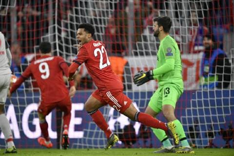 TOR zum 1 1 Serge Gnabry FC Bayern München Torjubel Champions League CL Round of 16 Return FC Bayern München FCB vs FC Liverpool 13 03 2018 DFL REGULATIONS PROHIBIT ANY USE OF PHOTOGRAPHS AS IMAGE SEQUENCES AND OR QUASI VIDEO FC Bayern München FCB vs FC Liverpool