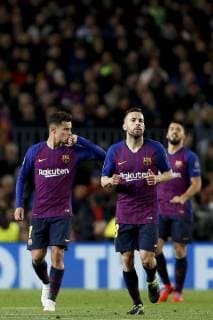 Barcelona x Lyon BARCELONA, CA - 13.03.2019: BARCELONA X LYON - Celebration of the second goal of Barcelona, marked by Coutinho during the match between Barcelona and Lyon held at the Camp Nou in Barcelona, CA. The match is the second qualifying round of the UEFA Champions League 2018 19 Round of 16. (Photo: Marco Galvão Fotoarena) x1697690x  MarcoxGalvão