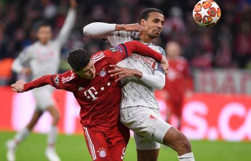 FOOTBALL CHAMPIONS LEAGUE SAISON 2018 2019 ACHTELFINAL RUECKSPIEL FC Bayern Muenchen FC Liverpool 13 03 2019 Robert Lewandowski li FC Bayern Muenchen vs. Joel Matip re FC Liverpool