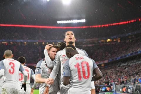 Football Champions League Round of 16 FC Bayern Munich FC Liverpool on 13 03 2019 at the Allianz Arena in Munich Goal celebration to 1 2 by Virgil van Dijk Liverpool DFL DFB regulations prohibit any use of photographs as image sequences and or quasi video xMNx