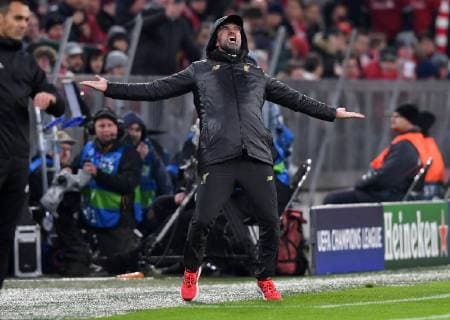 FOOTBALL CHAMPIONS LEAGUE SAISON 2018 2019 ACHTELFINAL RUECKSPIEL FC Bayern Muenchen FC Liverpool 13 03 2019 cheering coach Juergen Klopp FC Liverpool