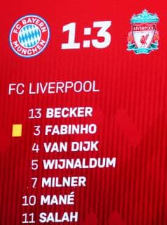SOCCER - CL, Bayern vs Liverpool MUNICH,GERMANY,13.MAR.19 - SOCCER - UEFA Champions League, round of 16, FC Bayern Muenchen vs Liverpool FC. Image shows the scoreboard. GEPAxpictures xThomasxBachun