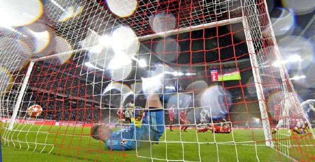 13 03 2019 Football UEFA Champions League 2018 2019 Round of sixteen return FC Bayern Munich FC Liverpool in the Allianz Arena Munich Goalkeeper Manuel Neuer FC Bayern Munich is in goal after 1 2 defeat DFL and DFB regulations prohibit any use of photographs as image sequences and or quasi video