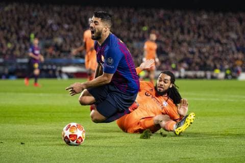 13 03 2019 xslx Football Champions League FC Barcelona Olympique Lyon emspor v l Luis Suarez FC Barcelona will rot and get eleven meters DFL DFB REGULATIONS PROHIBIT ANY USE OF PHOTOGRAPHS as IMAGE SEQUENCES and or QUASI VIDEO Barcelona