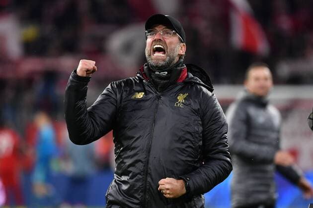 Sport Themen der Woche KW11 Juergen KLOPP (Trainer Liverpool), Jubel,Freude,Begeisterung,, Einzelbild,angeschnittenes Einzelmotiv,Halbfigur,halbe Figur. FC Bayern Muenchen (M) - FC Liverpool (LIV) 1-3, Fussball Champions League,Achtelfinale, am 13.03.2019. A L L I A N Z A R E N A. DFL REGULATIONS PROHIBIT ANY USE OF PHOTOGRAPHS AS IMAGE SEQUENCES AND OR QUASI-VIDEO. *** Juergen KLOPP Coach Liverpool Jubilation Joy Enthusiasm Single image cut single motif half figure FC Bayern Munich M FC Liverpool LIV 1 3 Soccer Champions League Round of 16 on 13 03 2019 A L L I A N Z A R E N A DFL REGULATIONS PROHIBIT ANY USE OF PHOTOGRAPHS AS IMAGE SEQUENCES AND OR QUASI VIDEO