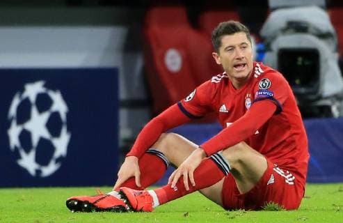 (190314) -- MUNICH, March 14, 2019 -- Bayern Munich s Robert Lewandowski reacts during the UEFA Champions League 1 8 finals second leg match between Bayern Munich of Germany and Liverpool of England in Munich, Germany, on March 13, 2019. Liverpool won 3-1 and advanced into the quarterfinals. ) (SP)GERMANY-MUNICH-SOCCER-UEFA CHAMPIONS LEAGUE-1 8 FINALS-BAYERN MUNICH VS LIVERPOOL PhilippexRuiz 