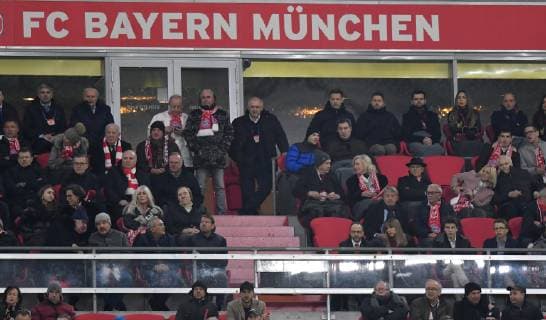 13 03 2019 Soccer UEFA Champions League Season 2018 2019 Round of 16 Return FC Bayern Muenchen FC Liverpool 1 3 VIP Tribuene in the Allianz Arena middle row v re CEO Karl Heinz Rummenigge Karl Heinz Rummenigge Bayern Muenchen President Uli Hoeness Uli Hoeneß Bayern Muenchen Jan Christian Dreesen CFO FC Bayern including Günther Netzer with Frau middle row 3 v re Franz Beckenbauer Team2